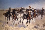 Frederic Remington Dismounted:The Fourth Trooper Moving the Led Horses Germany oil painting reproduction